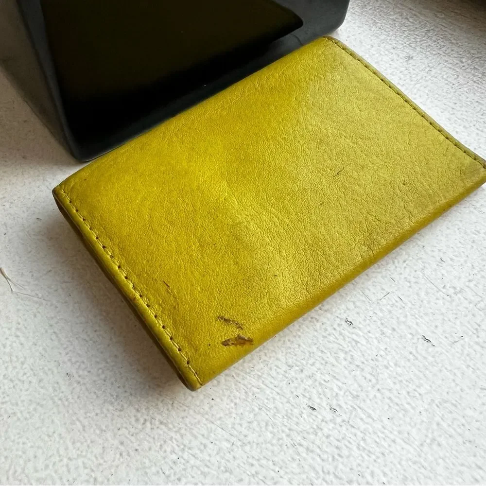 Christian Dior Key Holder, CD Compact Wallet Olive Green/Yellow Authentic